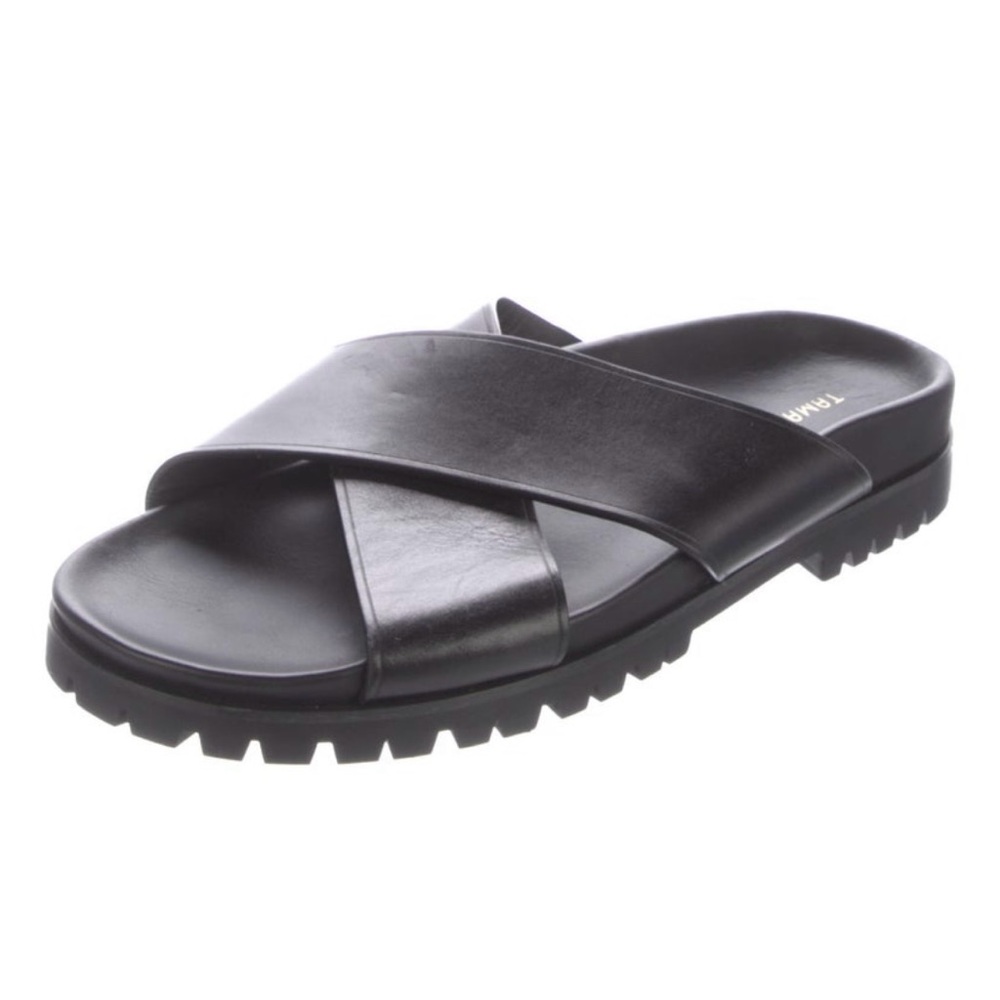TAMARA MELLON Flat lug sole black Dwell Sandal - Size 39.5 (women’s 9.5) $495